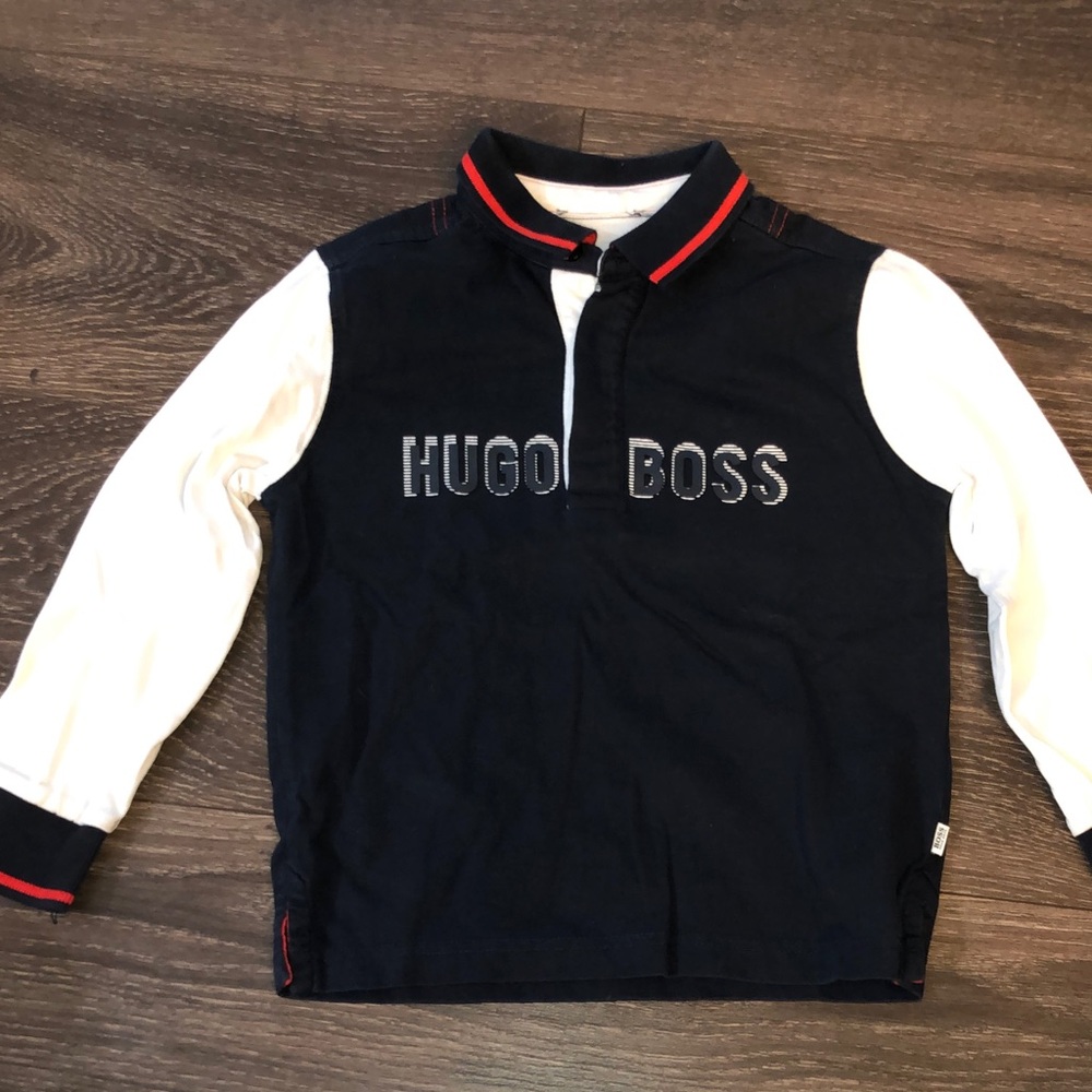 Hugo Boss Kids Polo in Dark Blue and White